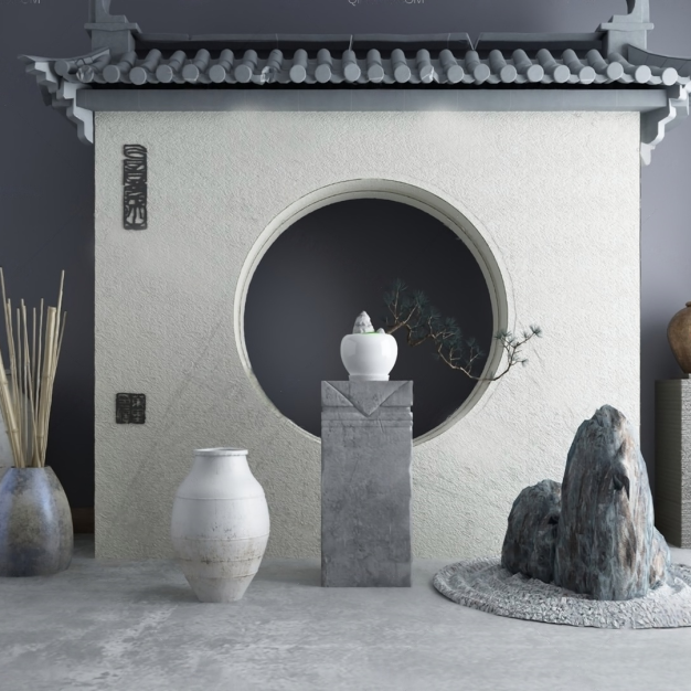 新中式园艺小品3D模型